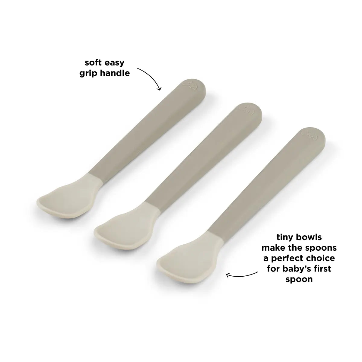 Foodie easy-grip Babylöffel 3-er Pack - Sand