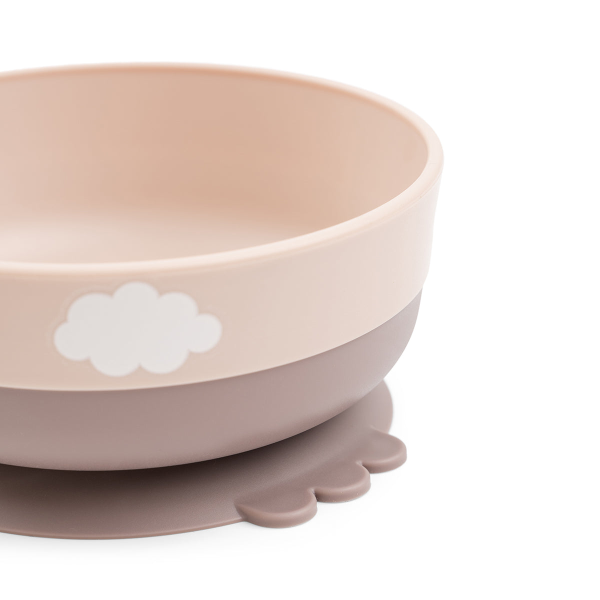 Foodie first meal Geschirr-Set m. Saugfuß - Happy clouds - Rosa