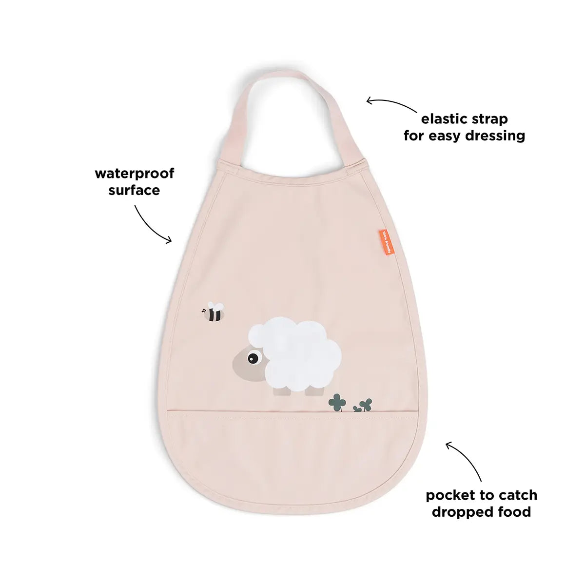 Pull-over babero - Tiny farm - Rosa