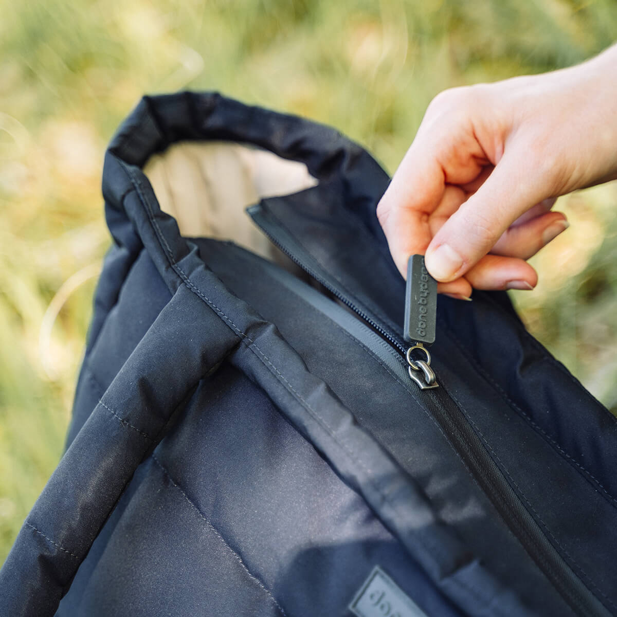 Gesteppte Wickeltasche Tote Bag - Schwarz