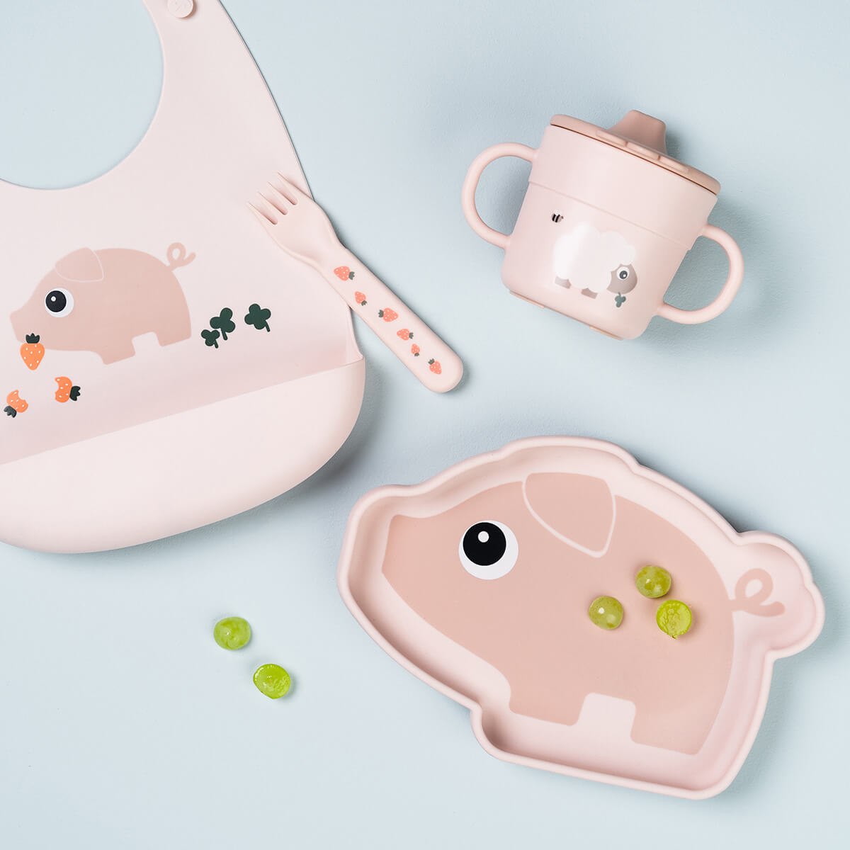 Silicone Stick&Stay tallerken - Pigee - Pudder