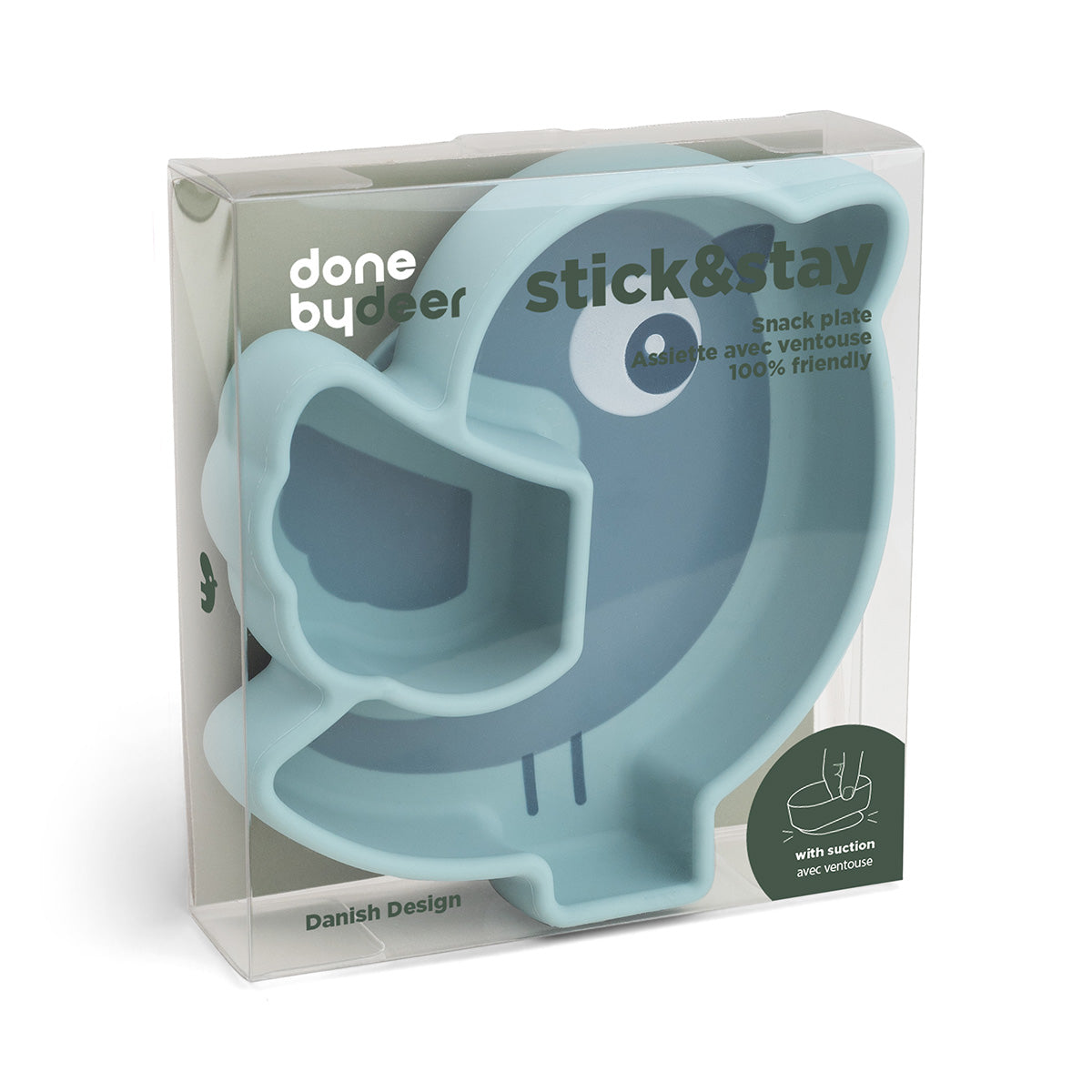 Plato Silicona Stick&Stay - Birdee - Azul