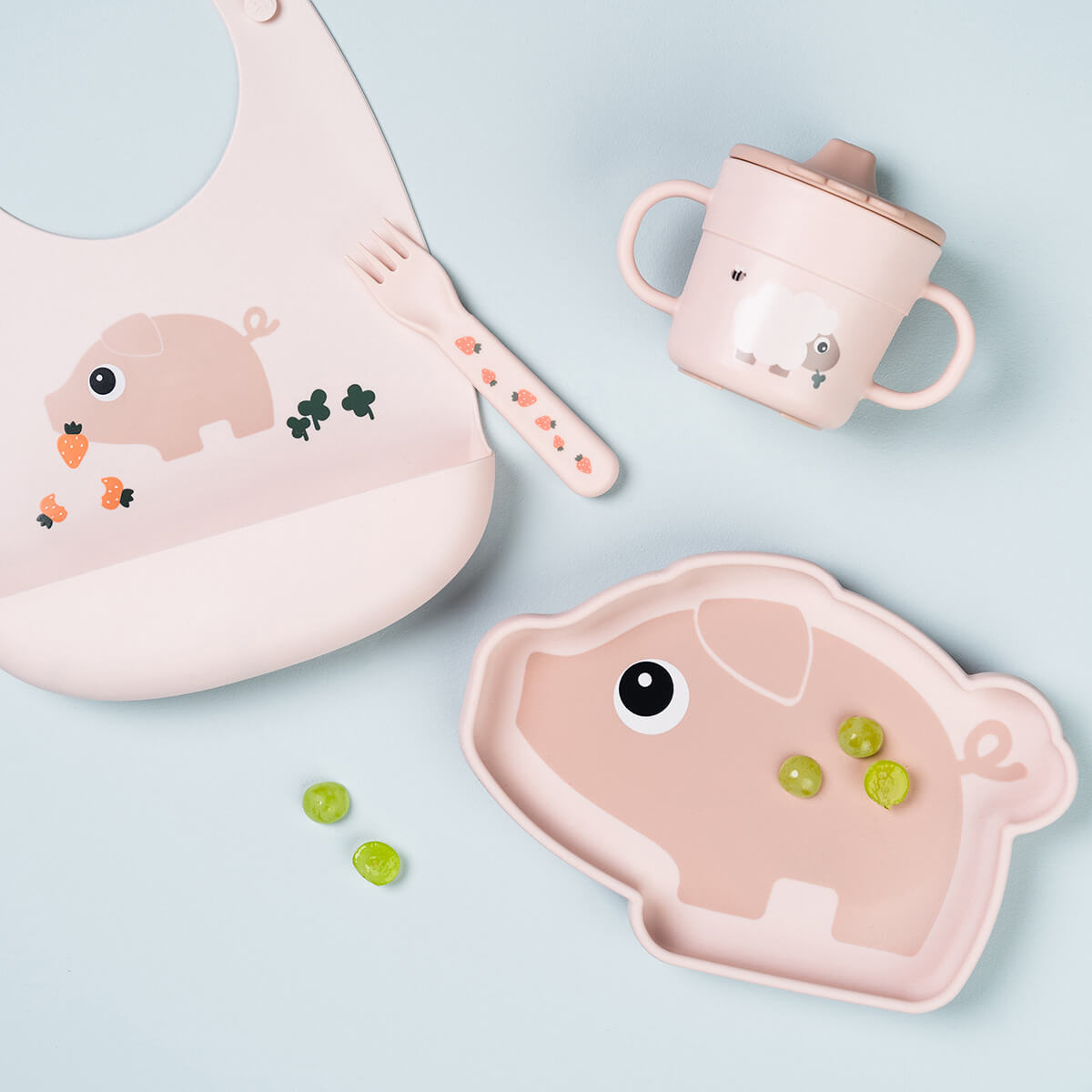Silicone bib - Pigee - Powder