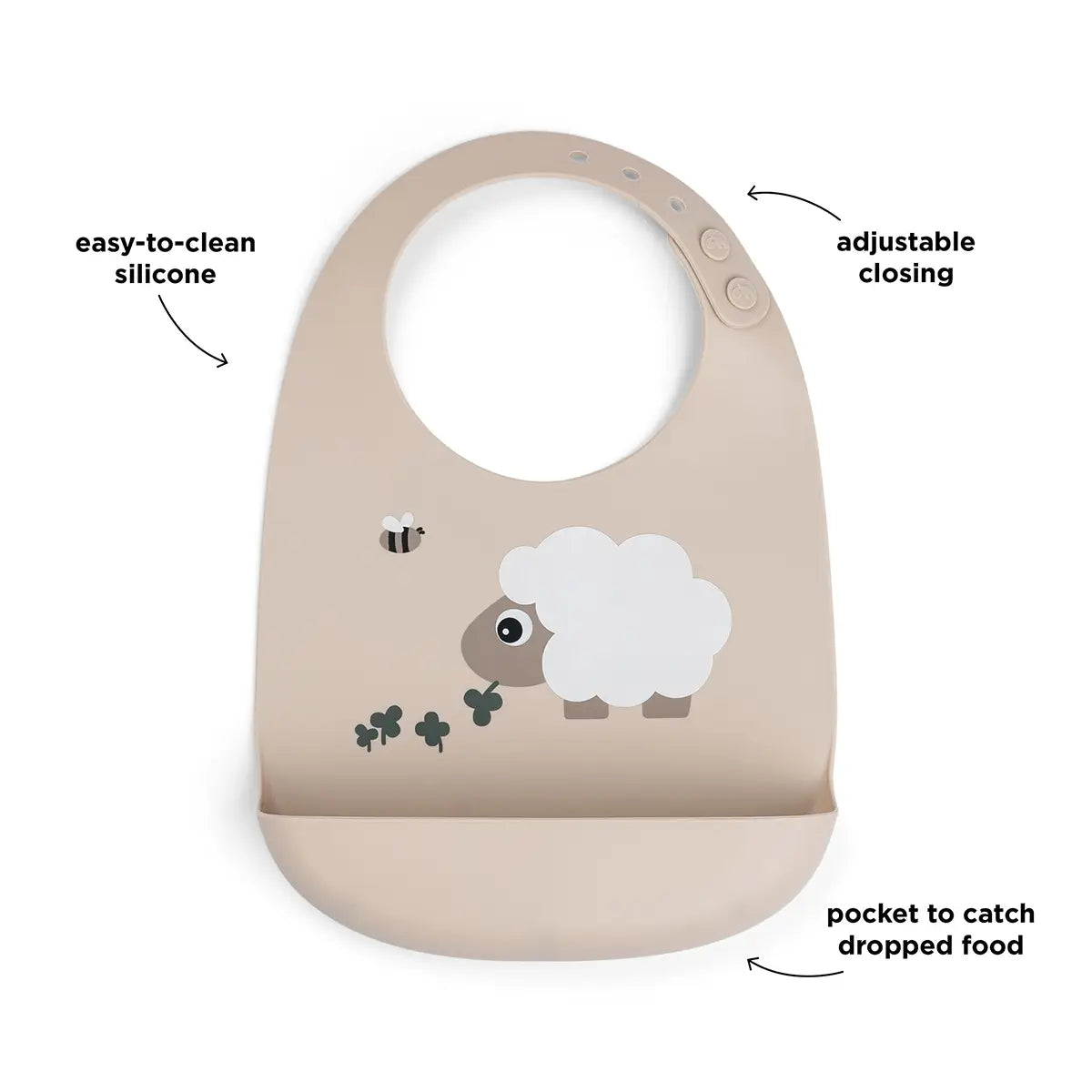 Silikon Lätzchen - Sheepy - Sand