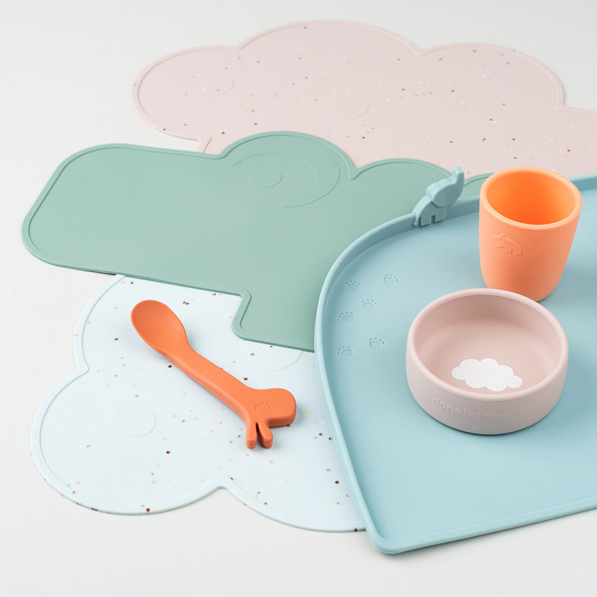 Silikon-Tischset - Confetti - Blau