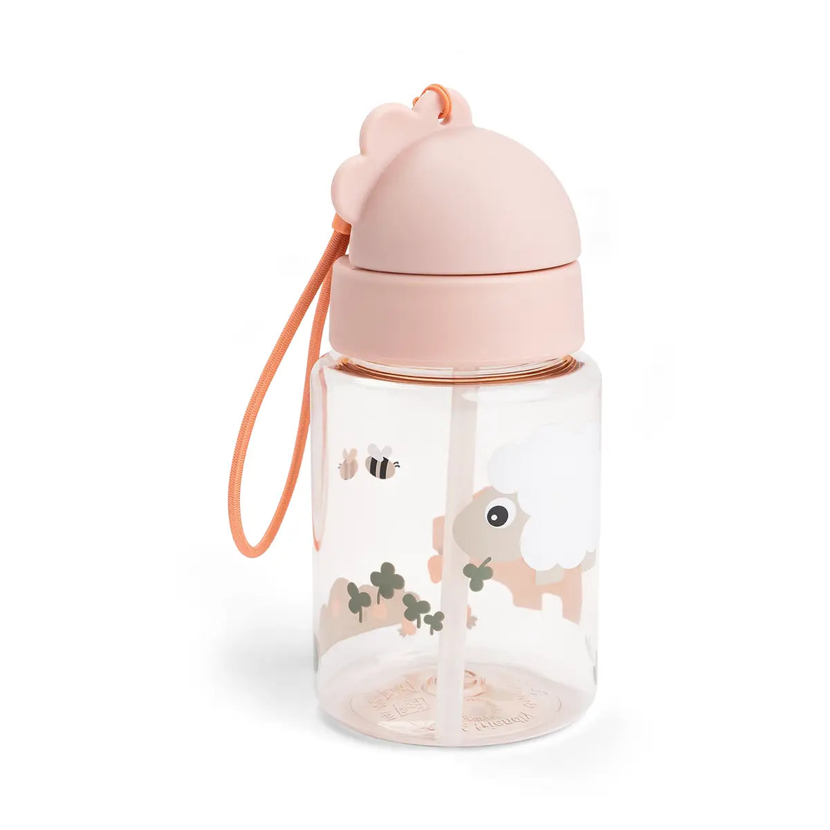 Drikkedunk m/sugerør - Tiny farm - Pudder - 280 ml