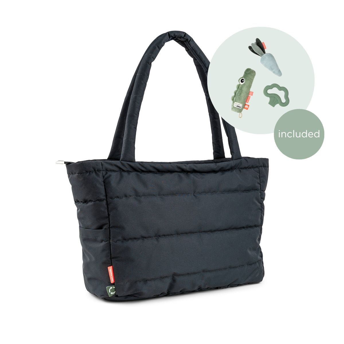 Quiltet pusle tote bag - Sort