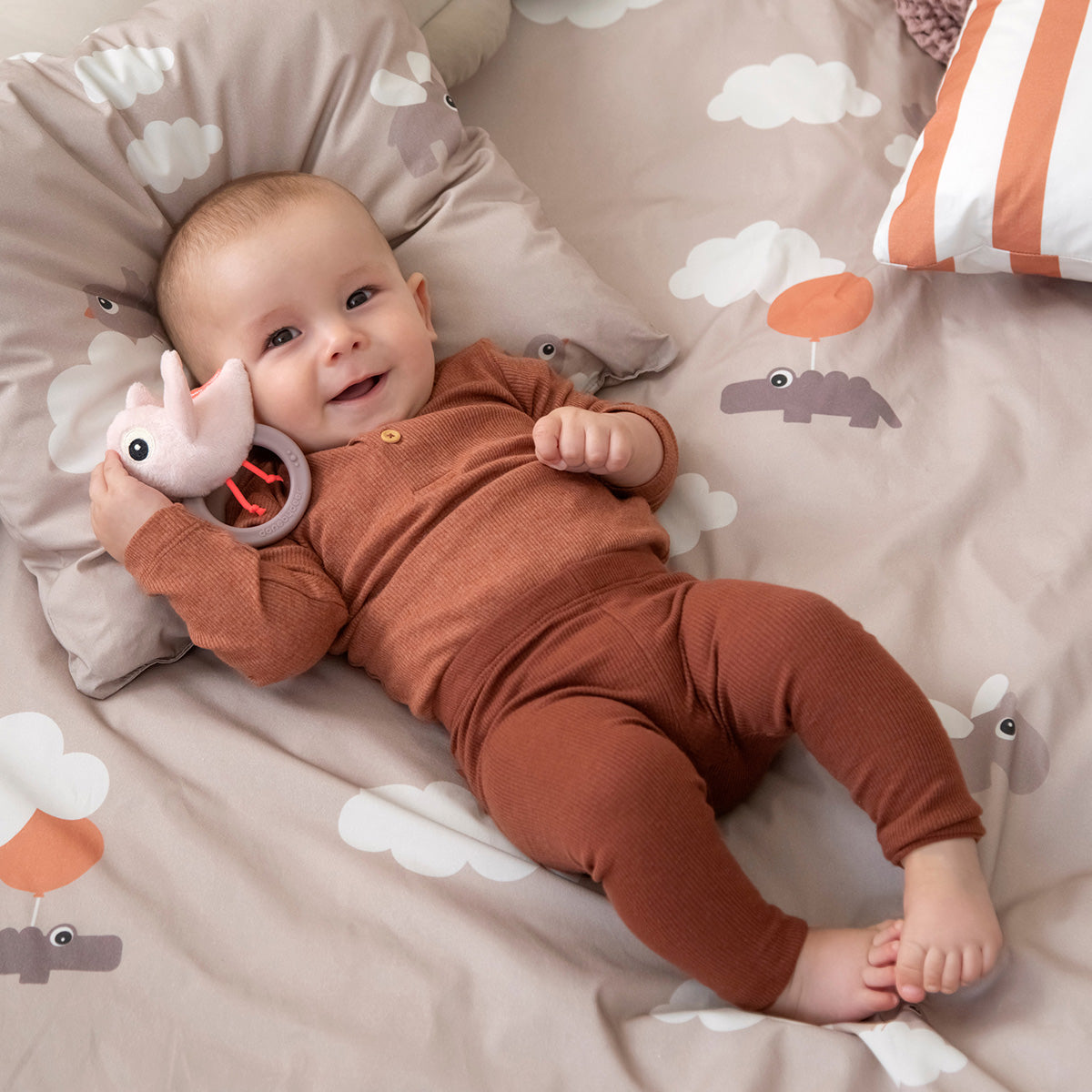 Bedlinen junior - Happy clouds - Powder