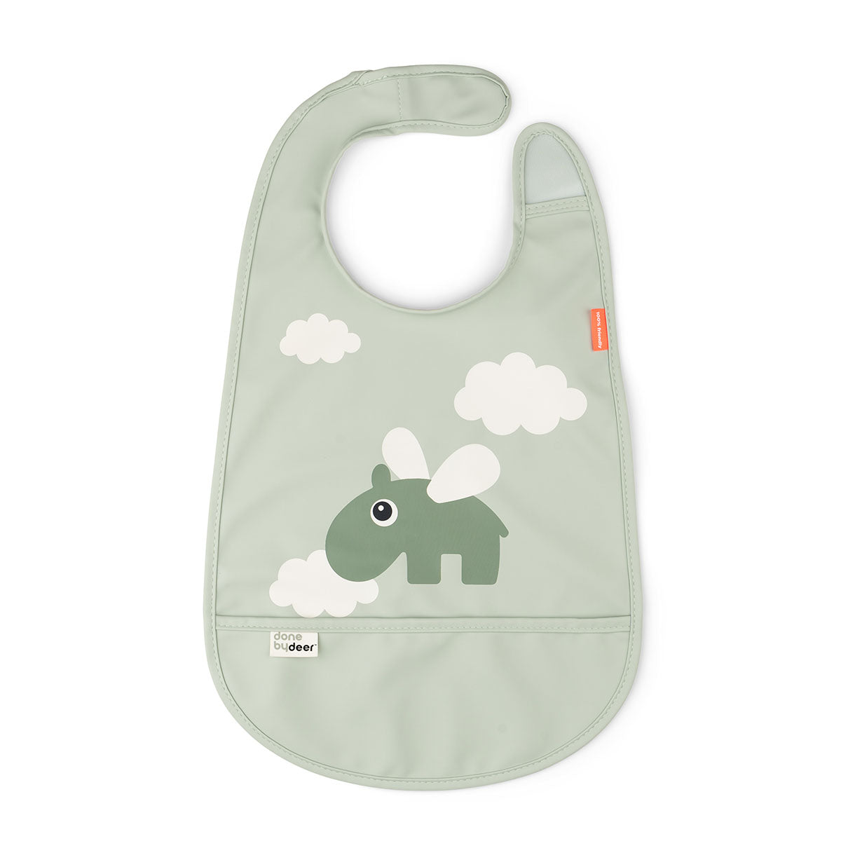Lätzchen mit Klettverschluss - Happy clouds - Grün