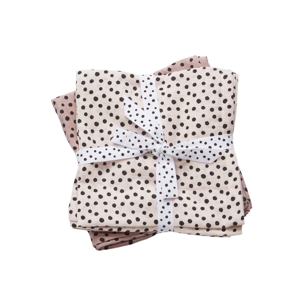 Burp cloth 2-pack - Happy dots - Powder - Front