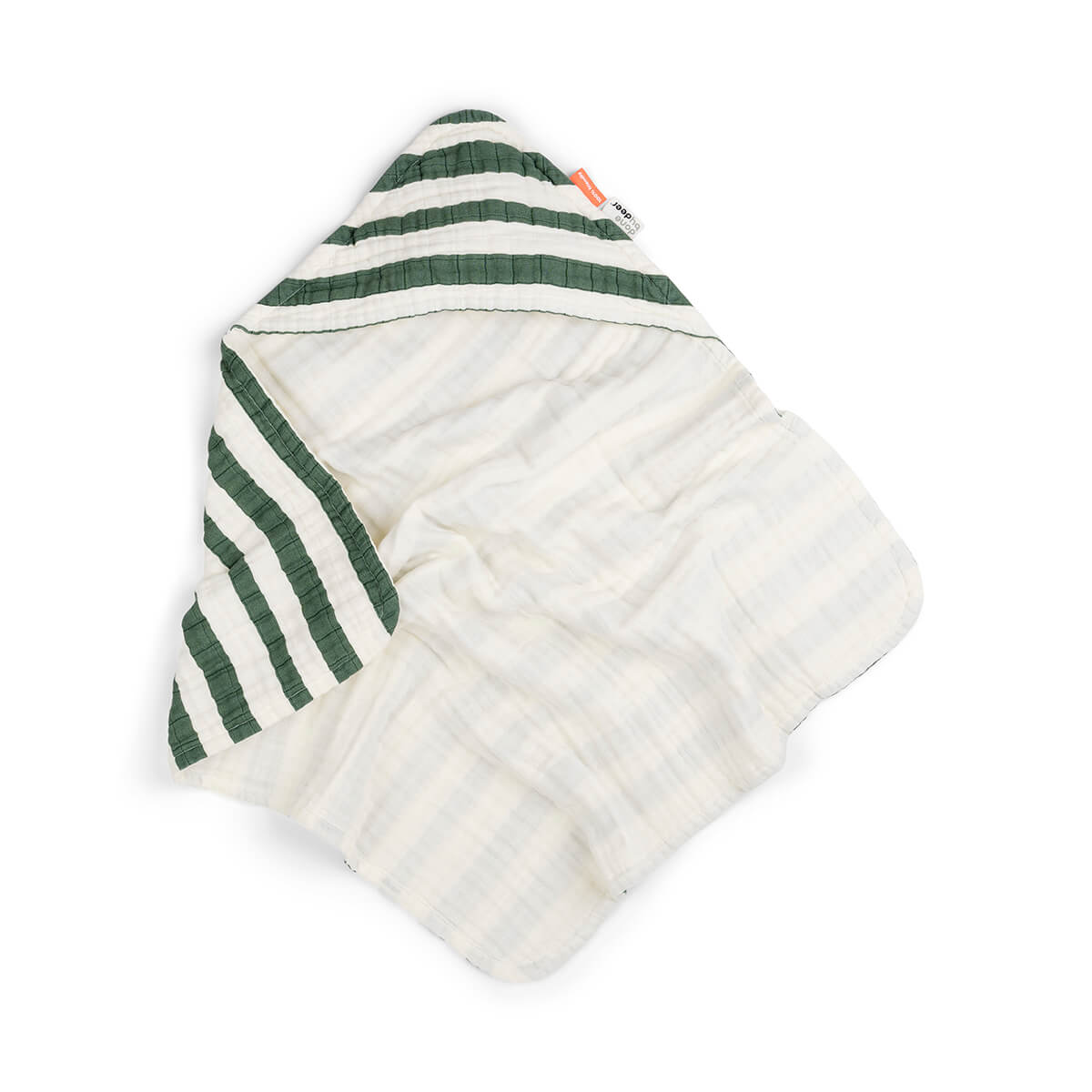 Håndklæde m/ hætte - Stripes - Grøn