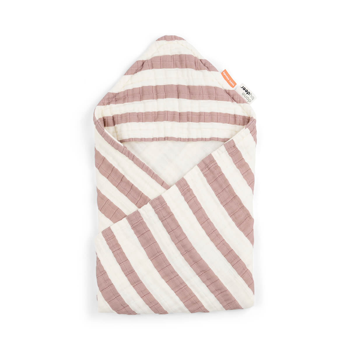 Håndklæde m/ hætte - Stripes - Pudder