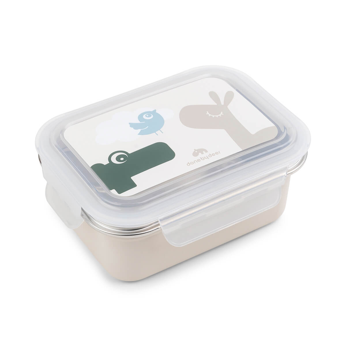 Deer friends duo - flaske 350 ml & metalmadkasse - sand