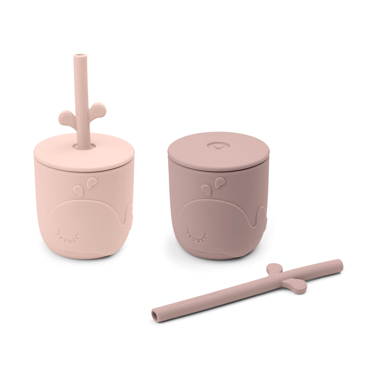 Peekaboo straw cup 2-pack - Wally - Powder - Front