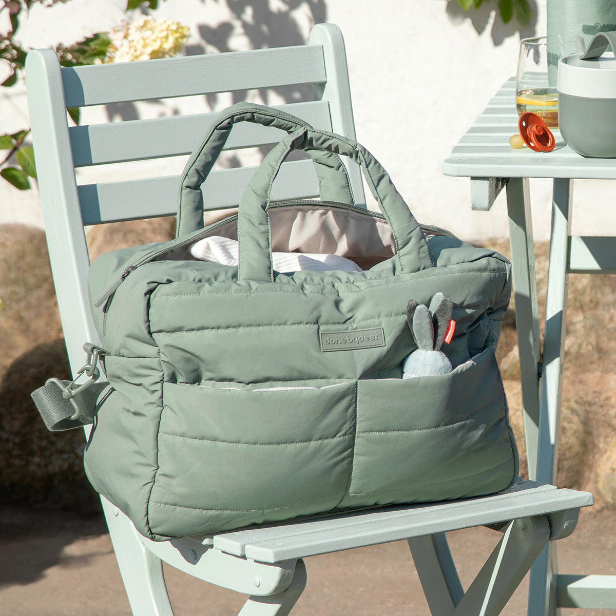 Quilted changing bag - Green