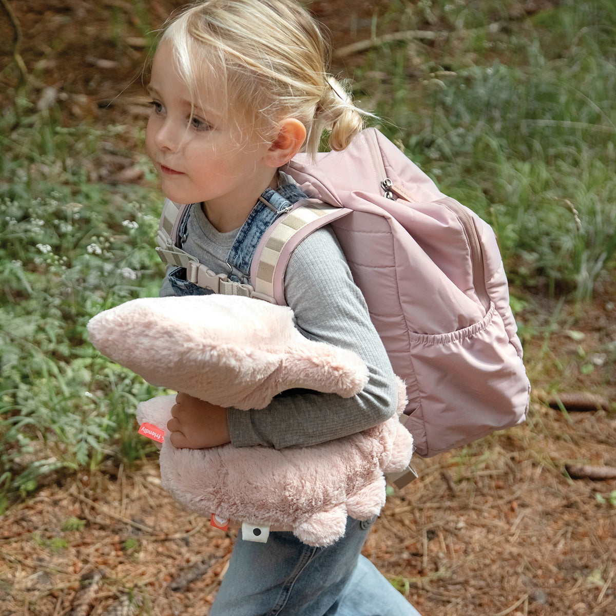 Kids quilted backpack - Croco - Powder - 9,6 L