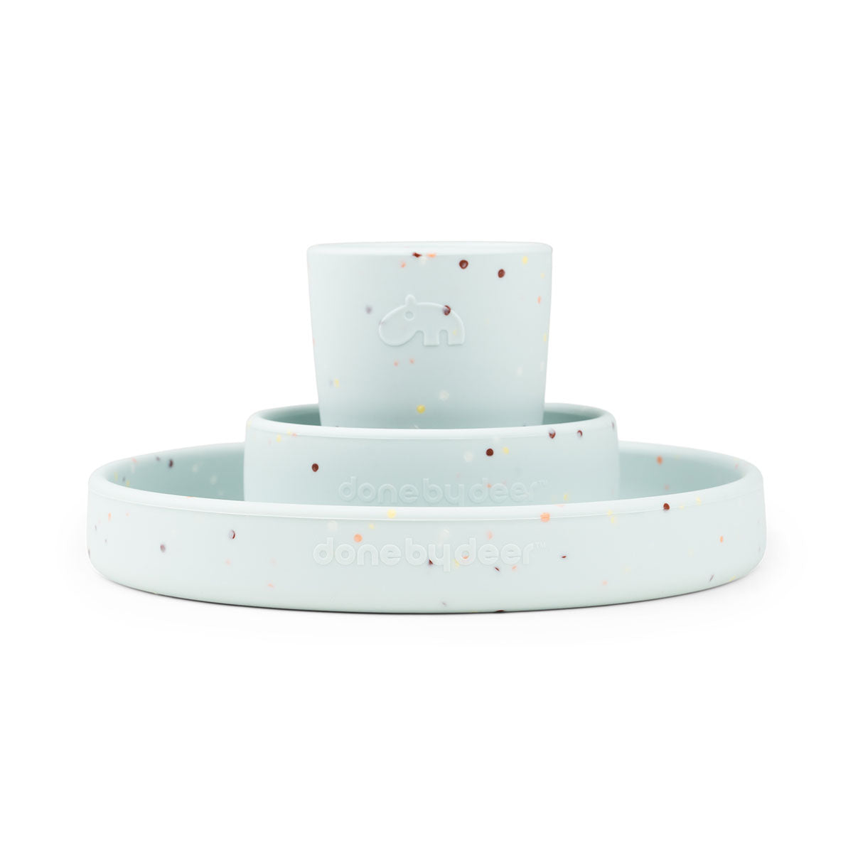 Silikone spisesæt - Confetti - Blå