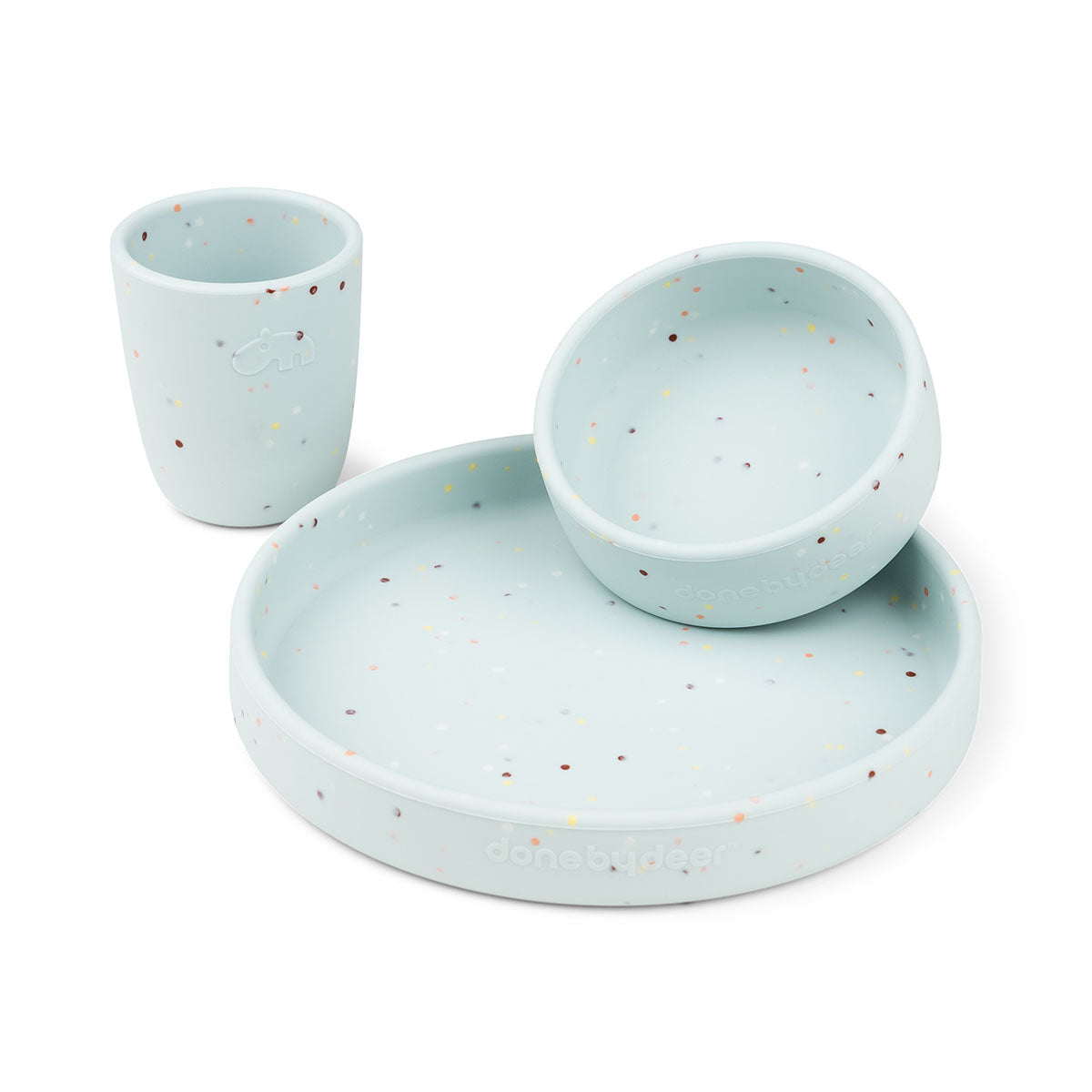 Silikone spisesæt - Confetti - Blå