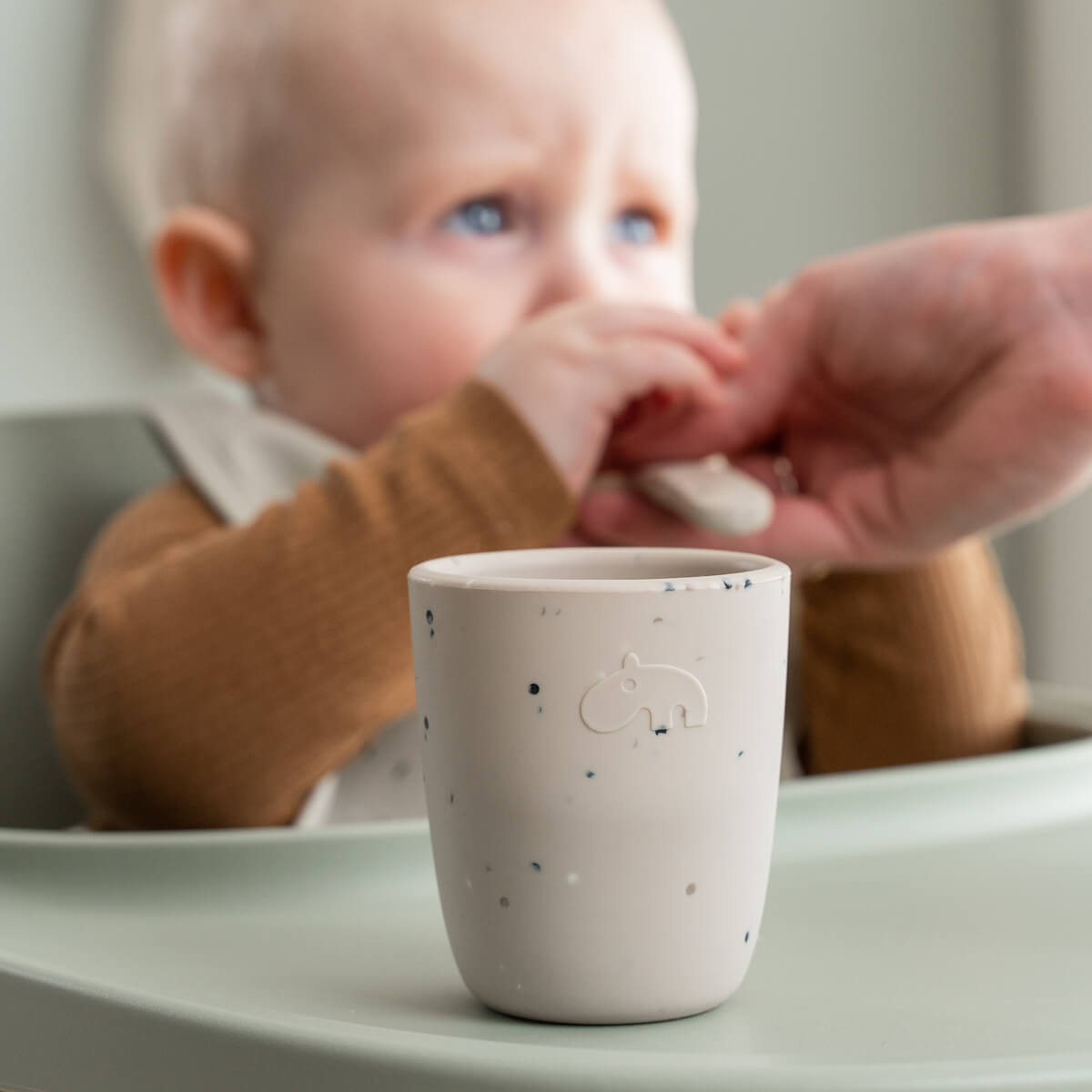 Silikon First meal Geschirr-Set - Birdee - Sand