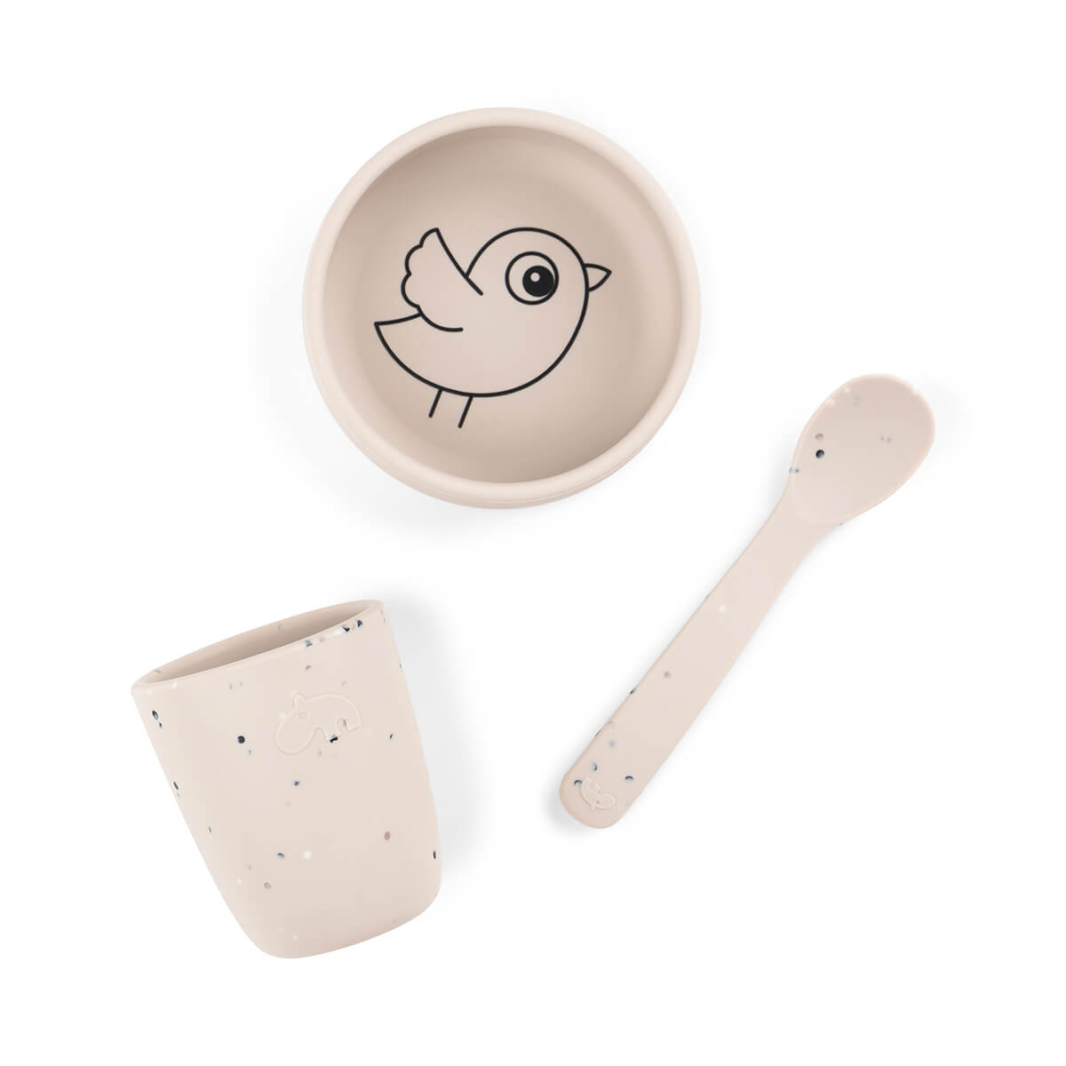 Silikone første spisesæt - Birdee - Sand