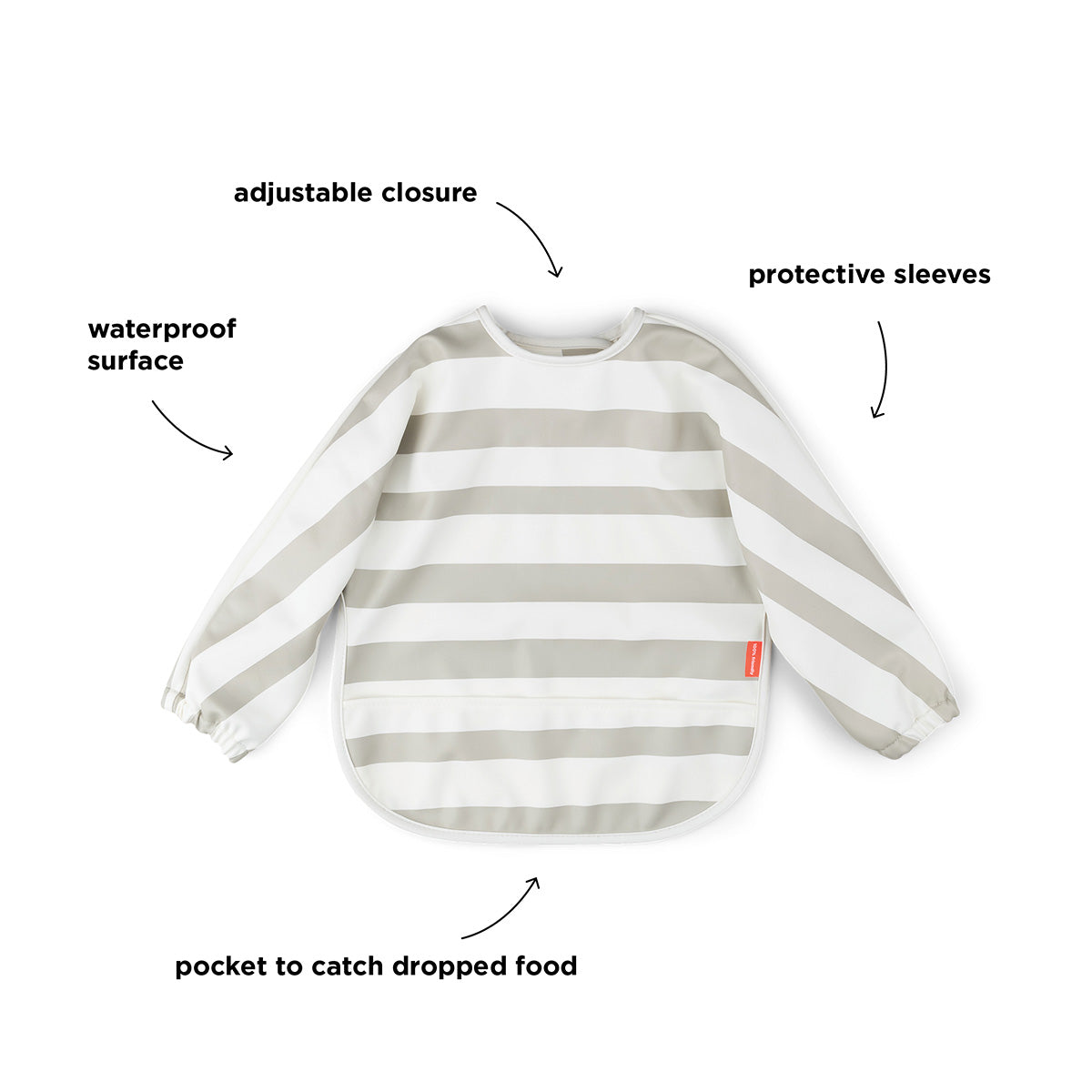 Ärmeltaschen-Lätzchen - Stripes - Sand
