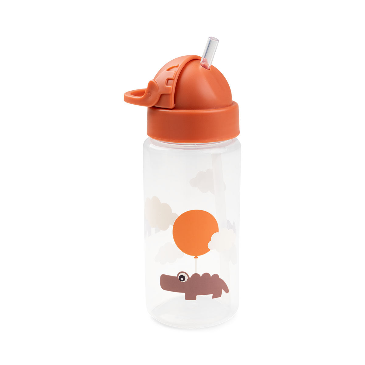 Drikkedunk m/ sugerør - Happy clouds - Papaya - 350 ml