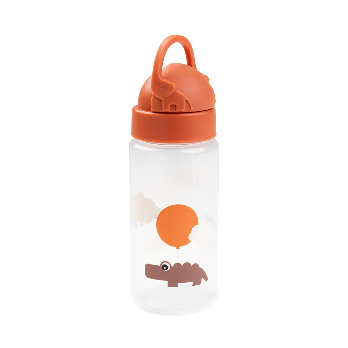 Drikkedunk m/ sugerør - Happy clouds - Papaya - 350 ml