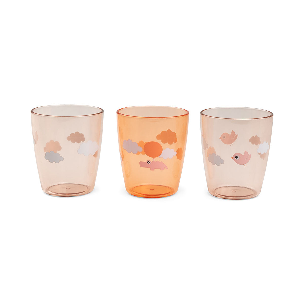 Yummy mini glas 3 stk. - Happy clouds - Papaya